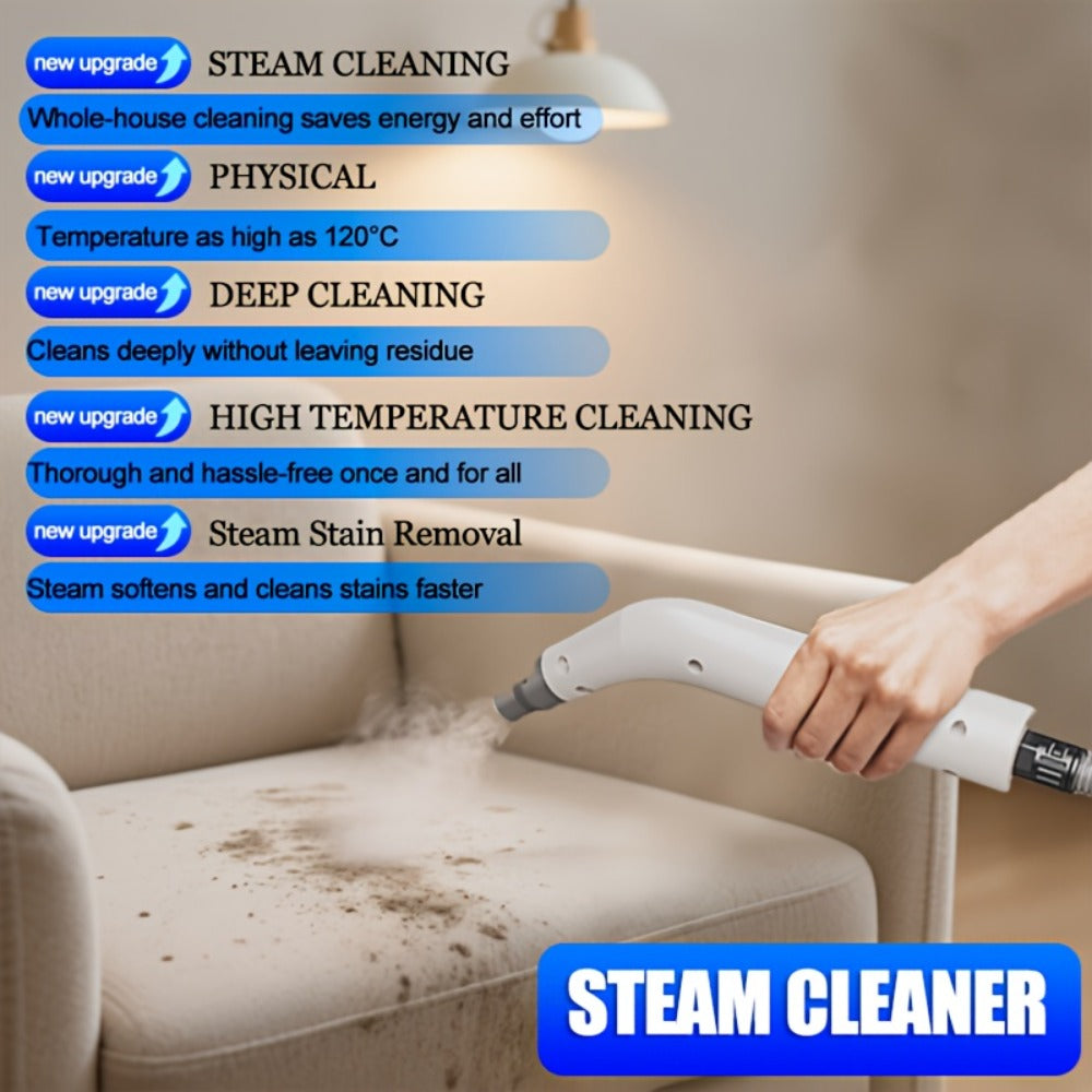 Handheld Steam Cleaner 1200W High Pressure Portable Steam Cleaning Machine for Home, Car, Upholstery, Floors & Gaps - High Power Water Tank, Multi-Surface Steamer with Storage Bag, Regular & Pro Edition