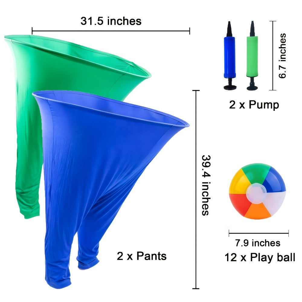 Grandma Pants Game Set 2 Pack ¨C Outdoor Party Ball Pants Game with 12 Elastic Balls & 2 Pumps, Fun Team Building Activity for Adults Kids, Backyard Summer Party Games, Baby Shower, Family Reunion