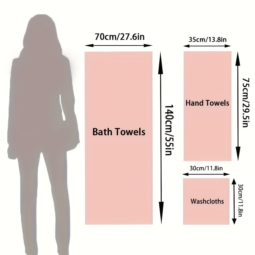 Coral Velvet Bath Towel Set 18pcs ¨C 4 Bath Towels 4 Hand Towels 10 Washcloths Hotel Quality Soft Absorbent