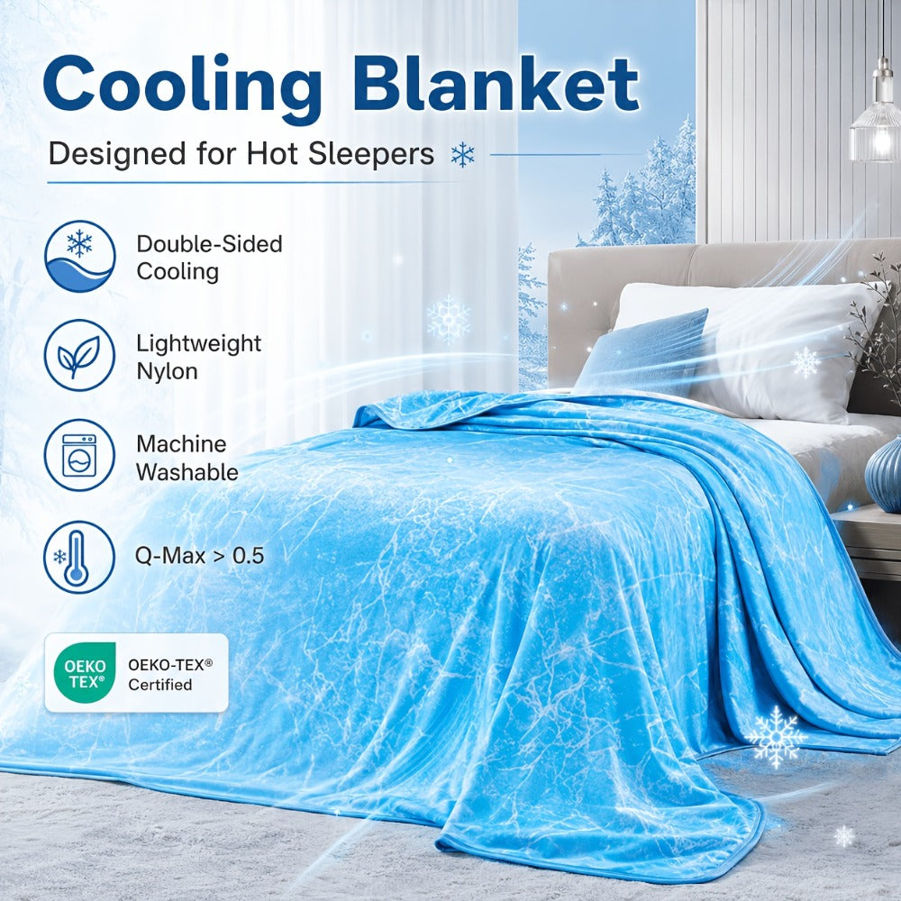 Cooling Blanket for Hot Sleepers - Summer Lightweight Breathable Throw Blanket Double-Sided Soft Cool Blanket for Bed Couch Sofa Night Sweats Hot Flashes Relief Tie-Dye & Solid Colors