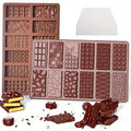 Silicone Chocolate Molds 3 Pack, 12 Cavity Food Grade BPA-Free Non-Stick Chocolate Bar Mold with Scraper, Easy Pop Out Candy Mold for Homemade Chocolate, Wax Melts, Soap, Valentine's Day, Thanksgiving