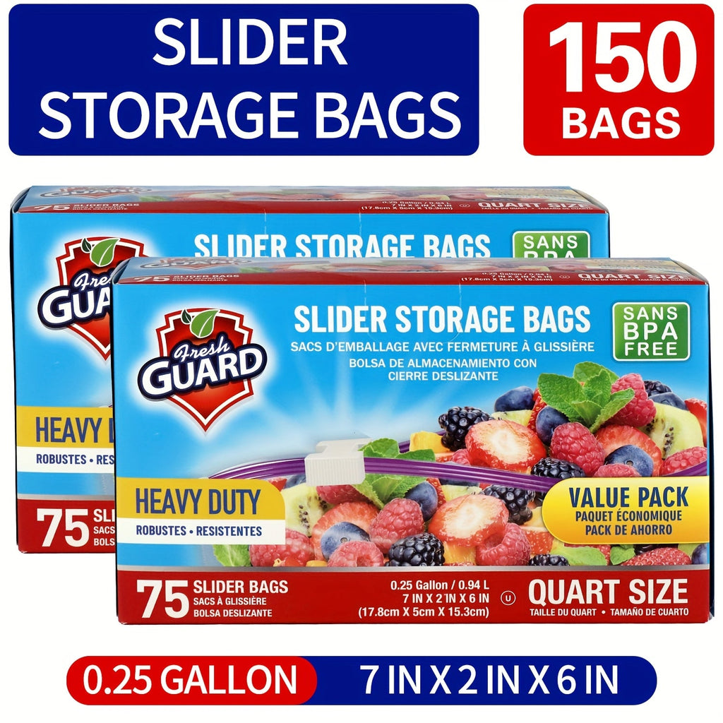 Heavy Duty Slider Storage Bags Ziplock Freezer Bags for Food Fruit Meat Vegetable Grain Kitchen