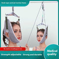 Cervical Traction Device with Handle, Adjustable Neck Traction Belt & Shoulder Massager, Spinal Decompression Pillow for Muscle Tension Relief, Durable Iron & Nylon Home Neck Stretcher