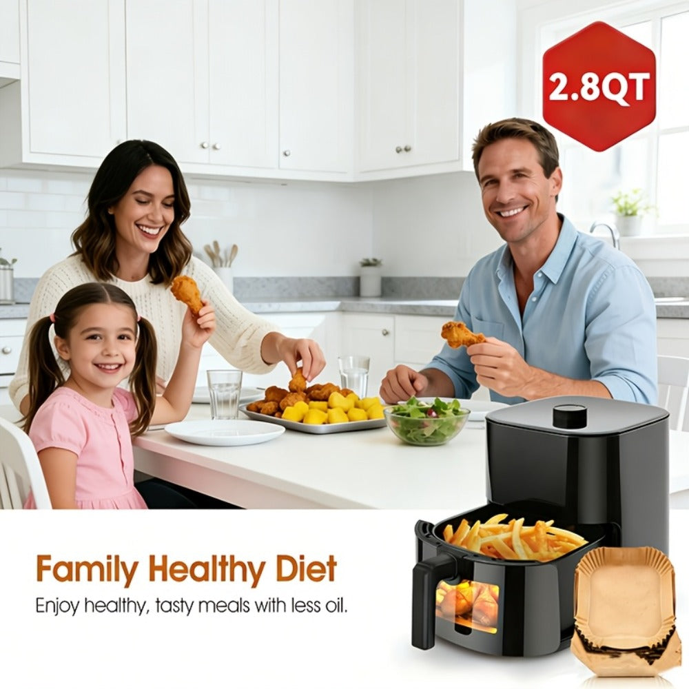 Air Fryer 8-in-1 with LED Touchscreen, 6QT Large Capacity Electric Hot Air Oven, 1350W 360¡ã Hot Air Circulation, Non-Stick Fry Basket, Heat-Insulated Handles, 8 Cooking Presets for Home Kitchen
