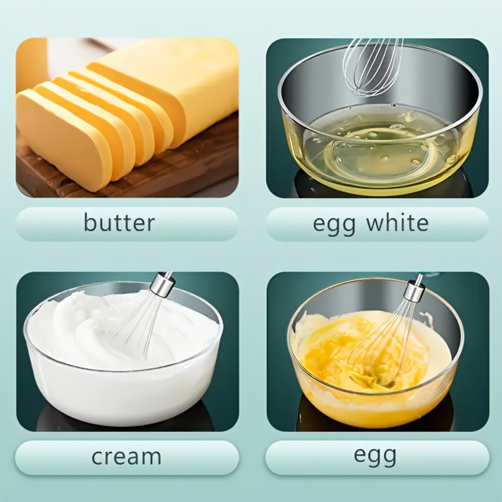 Wireless Electric Whisk Handheld Mixer - Rechargeable Cordless Egg Beater with Vertical Stand Design, Long Battery Life, Powerful Motor for Baking, Custard, Cream & Desserts, Kitchen Gift