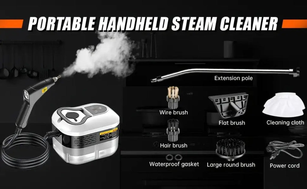 Portable Steam Cleaner High Pressure High Temperature with 3 Brush Heads Handheld Steam Cleaner for Bathroom Kitchen Furniture Car Home Cleaning Grout Tile Sofa Mattress Gift for Mom