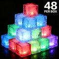 LED Ice Cube Lights Reusable Mixed Color, Flashing Sensory Light-Up Ice Cubes for Bar, Party & Wedding Decoration ¡ª Bulk Set of 24 or 48 | Eco-Friendly Promotional Event Lights