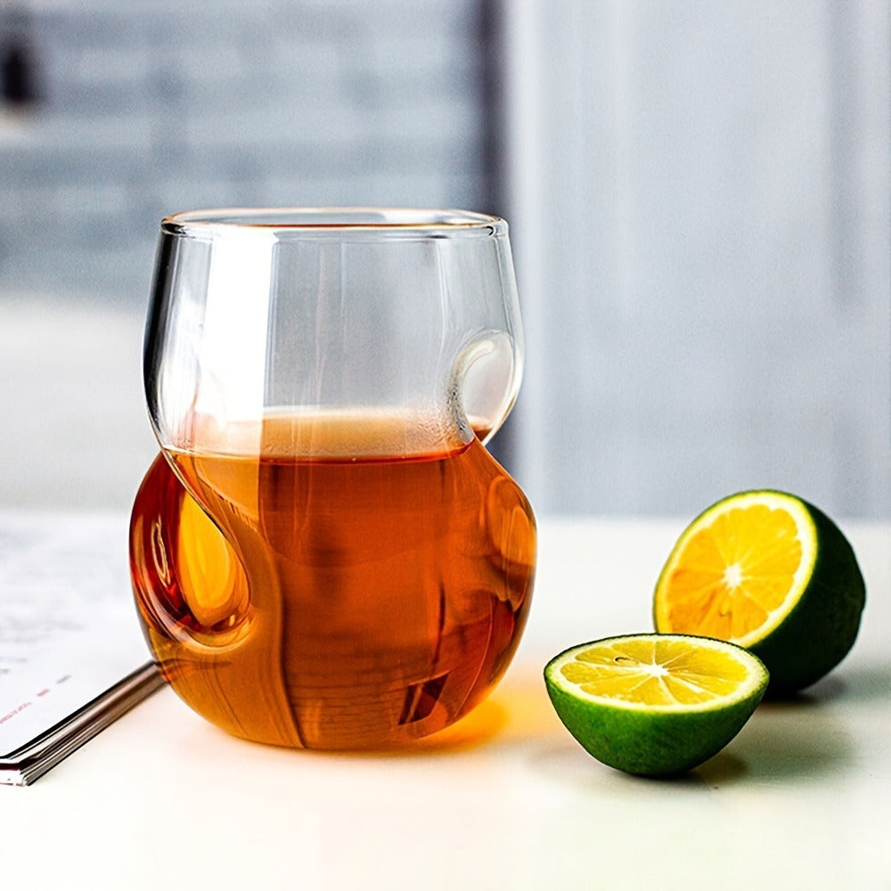 Borosilicate Drinking Glasses Set of 2 ¨C 16 Oz Elegant Curved Glassware for Wine, Iced Coffee, Mojitos, Juice & Whiskey ¨C Perfect for Parties, Weddings, Picnics & Gatherings