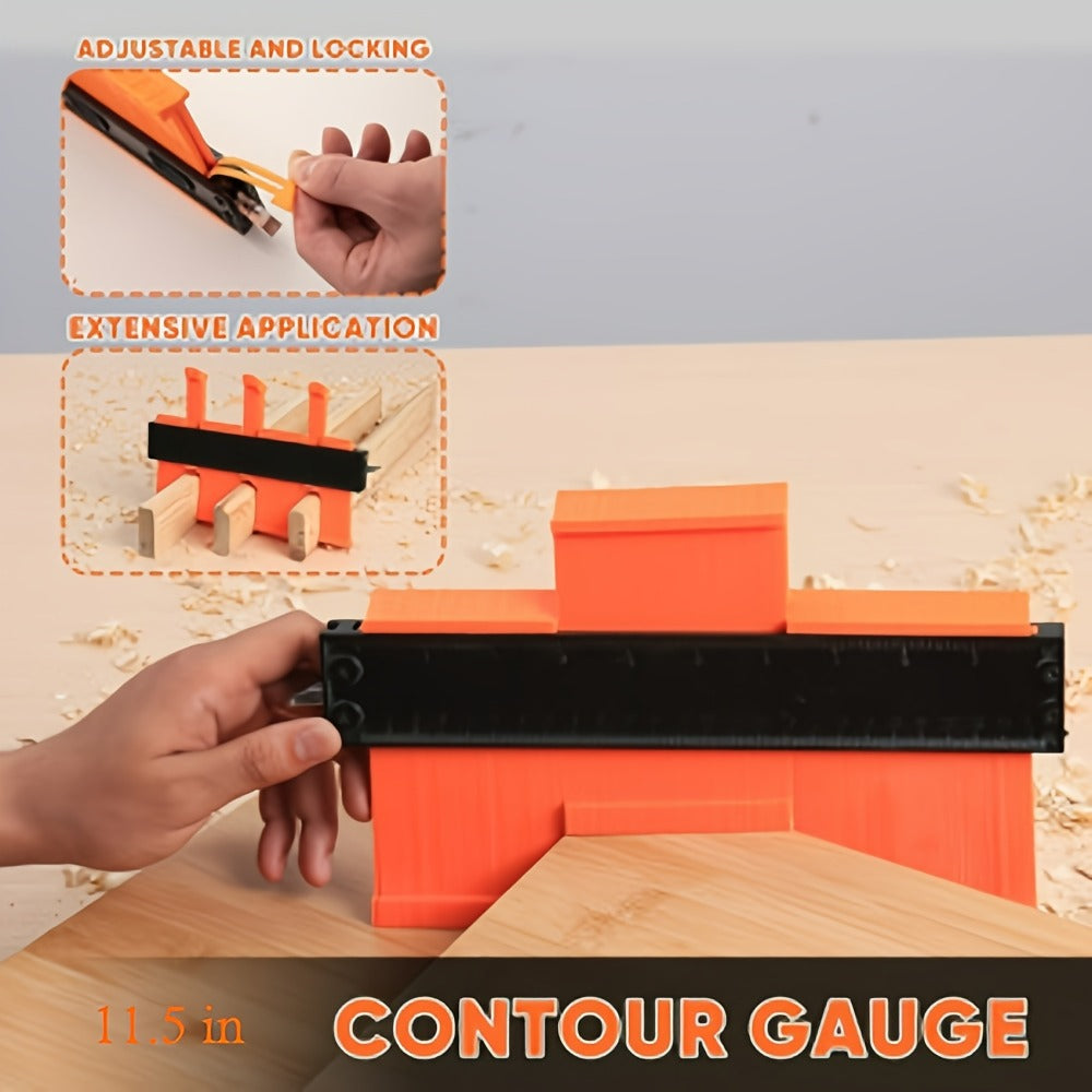 Contour Gauge Profile Shape Replicator Tool 2-Pack Adjustable Precision Irregular Shape Measuring Ruler for Woodworking Tile Carpet Laminate Corners DIY Projects