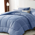 Comforter Set Soft Breathable Microfiber Bed in a Bag with Fitted Sheet Flat Sheet Pillowcases & Shams ¨C All Season Fluffy Checkered Bedding Set Twin Full Queen King