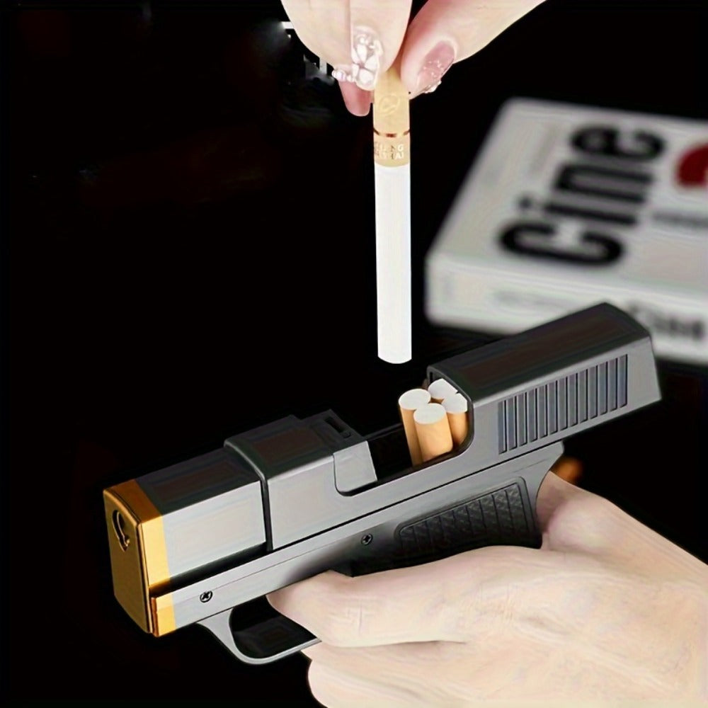 Cigarette Box Lighter Creative Design ¨C Windproof Butane Torch with Adjustable Flame, Cigar & BBQ Lighter, Outdoor Portable Kitchen Baking Essential, Unique Gift Idea (Butane Not Included)