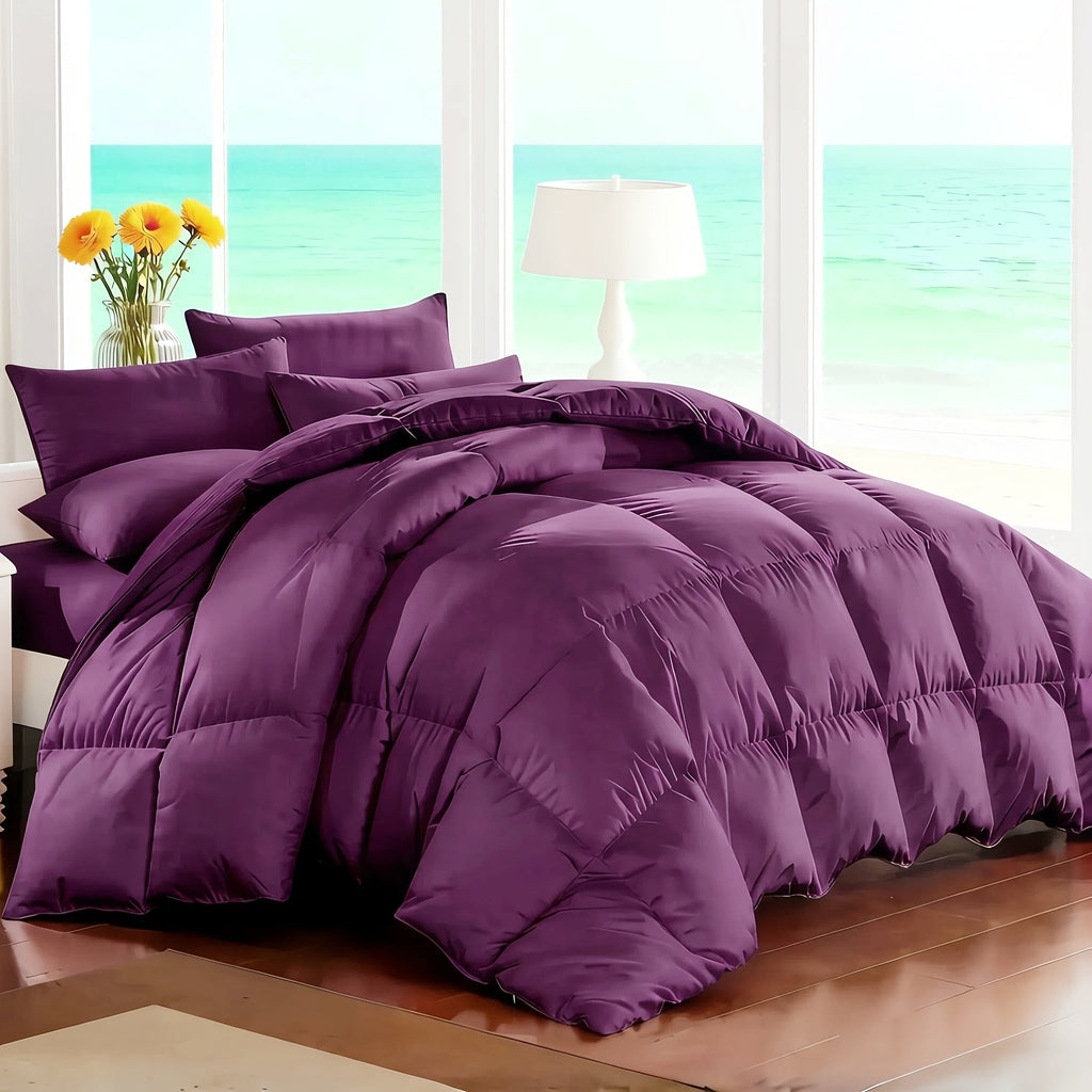 Comforter Set 7-Piece Bed in a Bag Queen King Full Soft Microfiber Down Alternative Comforter Fitted Sheet Flat Sheet Pillow Shams Pillowcases All Season Bedding Set 34 Colors