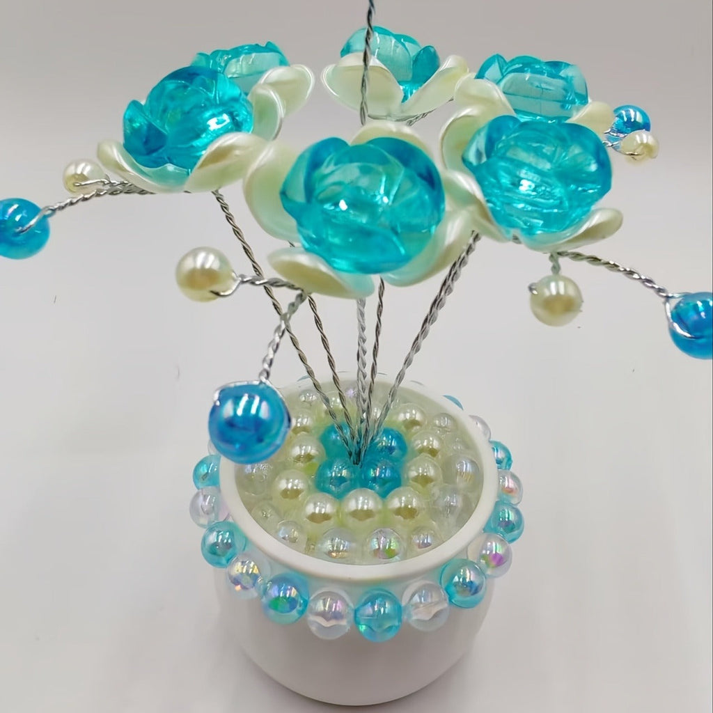 Crystal Flower Car Decoration Handmade DIY Simulation Crystal Flowers for Car Center Console Dashboard Home Decor Holiday Party Birthday Gift Mother's Day Valentine's Day