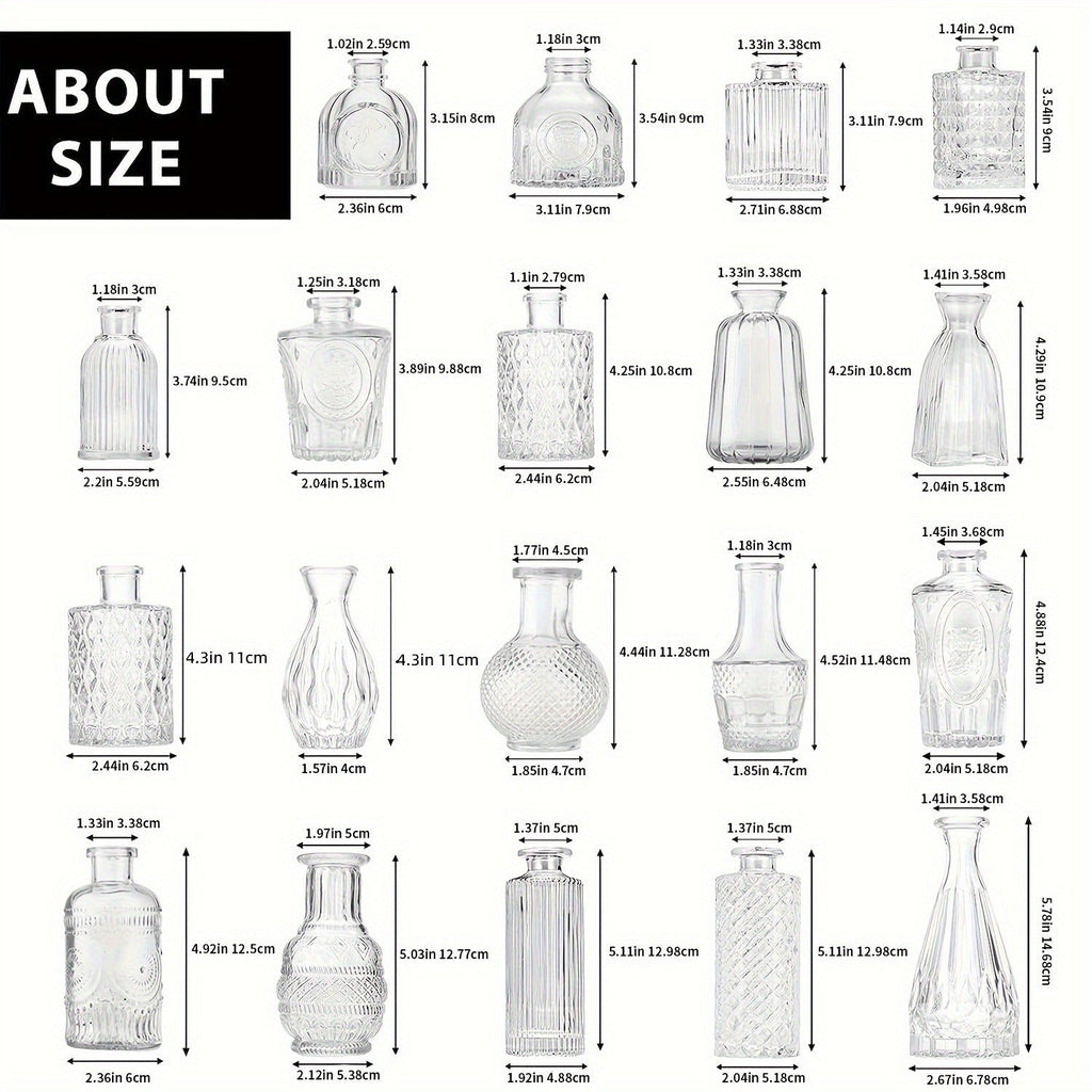 Glass Bud Vases Bulk Set ¨C Clear Flower Vases for Wedding Table Centerpieces, Home Decor, Birthday, Anniversary & Holiday Party Decorations