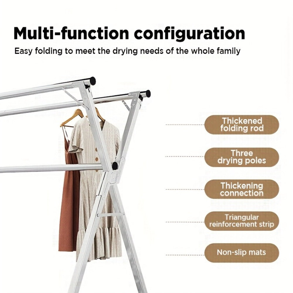 Stainless Steel Clothes Drying Rack Adjustable Retractable Foldable Indoor Outdoor Laundry Rack Heavy Duty