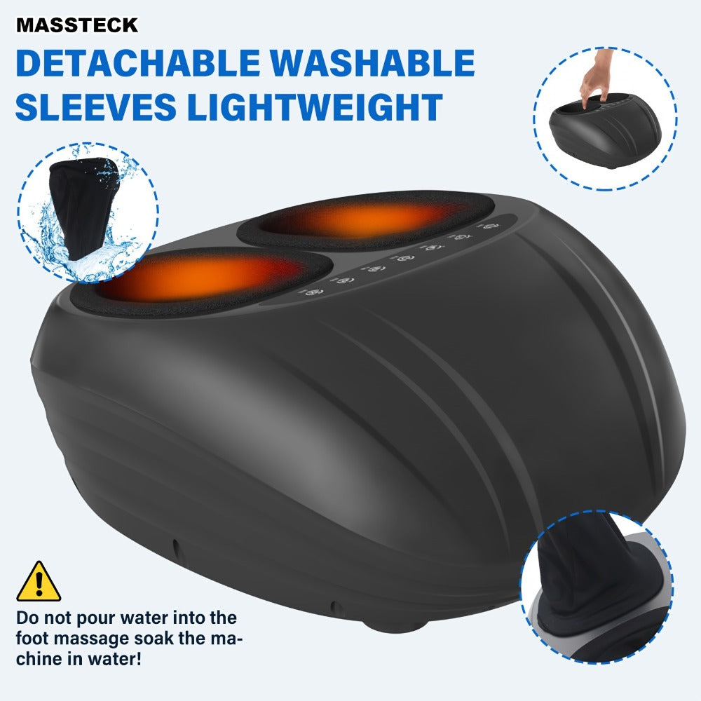 Shiatsu Foot Massager Machine with Heat ¨C Deep Kneading Electric Foot Massager for Plantar Fasciitis, Tired Muscles & Arch Pain Relief | Fits Men Up to Size 12 | Home & Office Use | Gift for Mom, Dad & Seniors