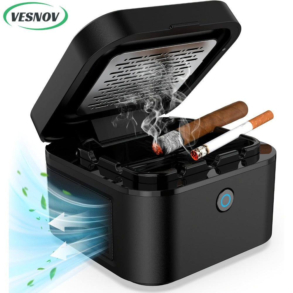 Smokeless Ashtray with HEPA Filter ¨C USB Rechargeable Indoor Ashtray for Home Office Car, 4 Filters Included, Gifts for Him Her