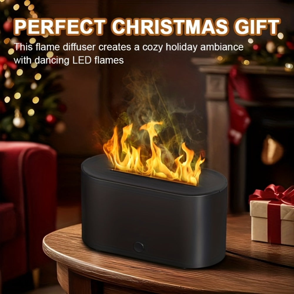 Flame Humidifier USB Mini - 7-Color Flame Atmosphere Light, Aromatherapy & Humidification 2-in-1, 3-Gear Mist Adjustable, Top Fill Design, Romantic Bedroom Decor Night Light, Christmas Gift