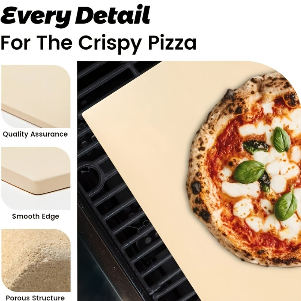 Pizza Stone for Oven and Grill Heavy Duty Cordierite Baking Stone Thermal Shock Resistant for Pizza Bread Rectangular 15x11.8 Inch Round 15 Inch