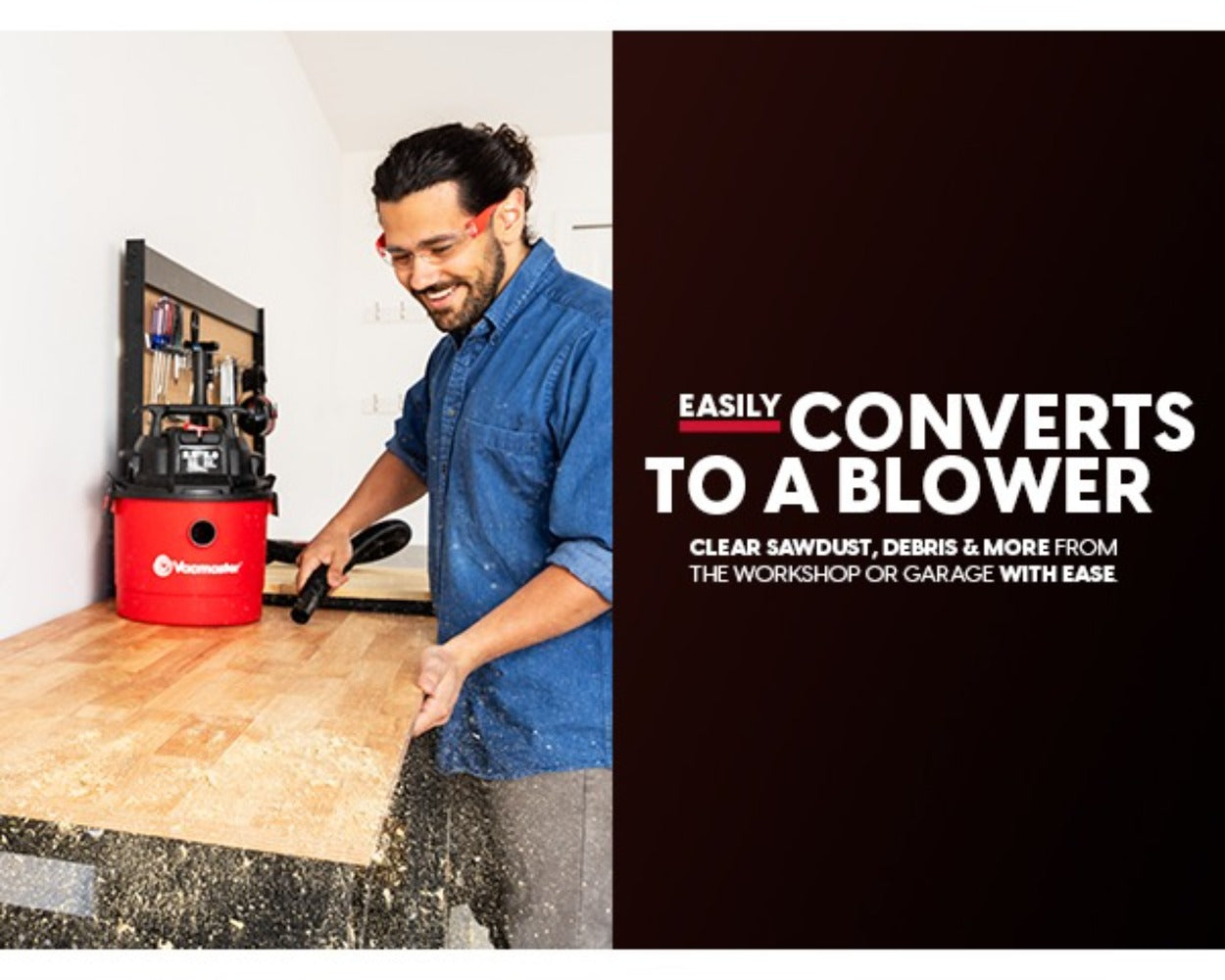 Wet Dry Vacuum Cleaner 2.5 Gallon Shop Vac ¨C Vacmaster 2 Peak HP with Blower Function, Wall Mount & On-Board Storage for Garage, Car, Workshop, Home