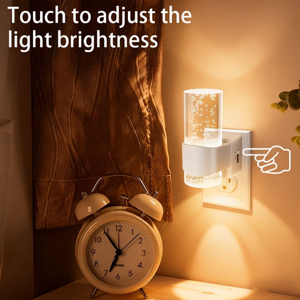 LED Night Light Plug In Wall 2 Pack ¨C 3000K Warm White Dimmable Night Lights with Auto Light Sensor for Hallway Bedroom Bathroom Stairway ¨C Modern Wall Plug Night Light
