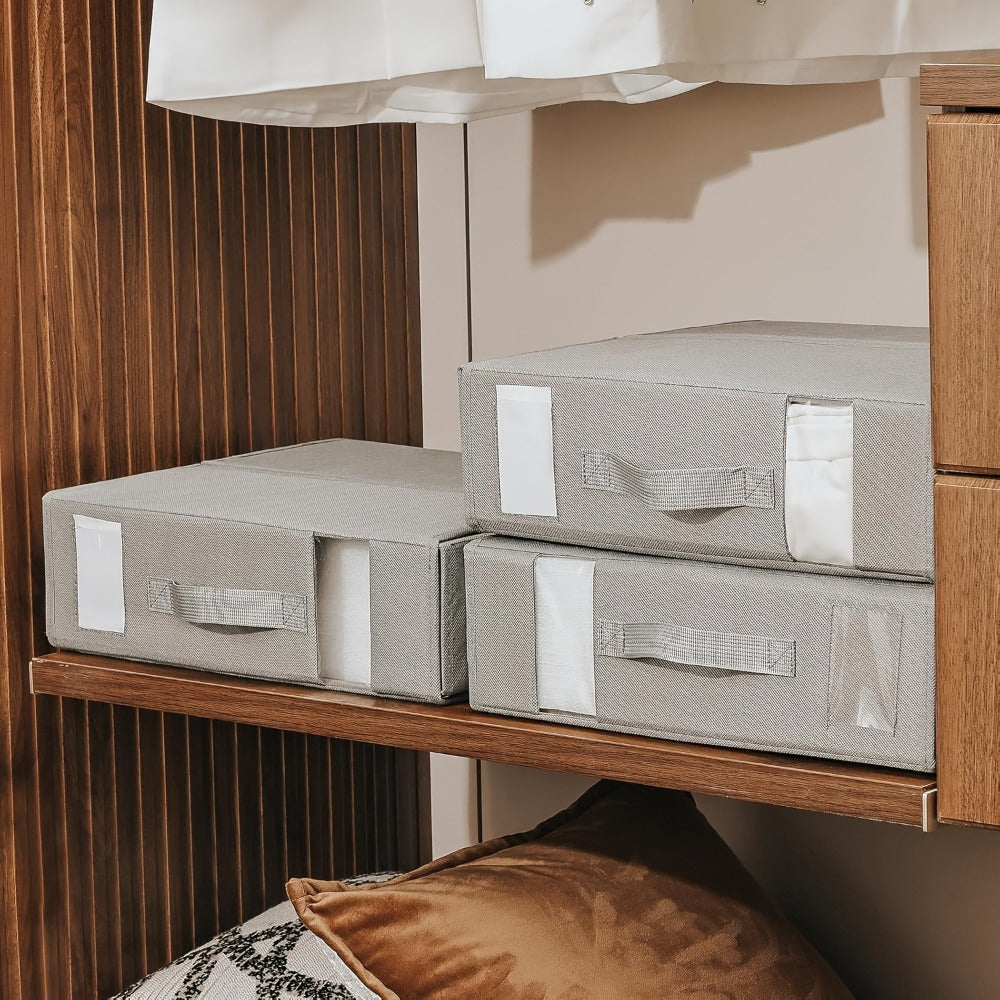 Sheet Organizers and Storage Foldable Closet Organizer Boxes for Bedding, Blankets & Clothes ¨C Bedroom Wardrobe Under Bed Storage Containers, 3 or 6 Pack