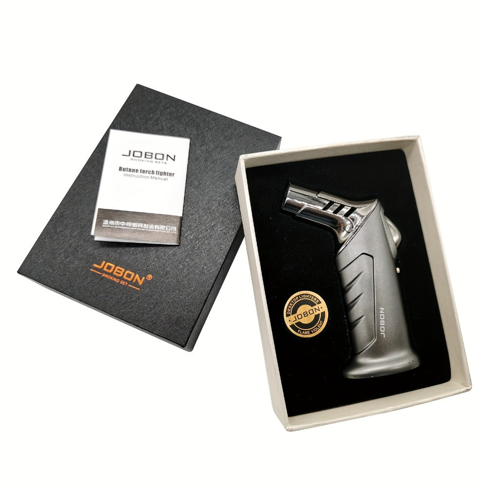 Butane Torch Lighter Gift Set 2500¡ãF, Refillable with Safety Lock & Adjustable Flame, High-Temperature Kitchen Cooking Camping Outdoor Torch, Gift Box Included, Gas Not Included