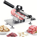 Manual Meat Slicer ¨C Stainless Steel Food Slicer with Adjustable Thickness, Sharp 430 Steel Blade for Slicing Frozen Meat, Vegetables & Fruits, Durable, Easy to Clean, Home Kitchen Cutter
