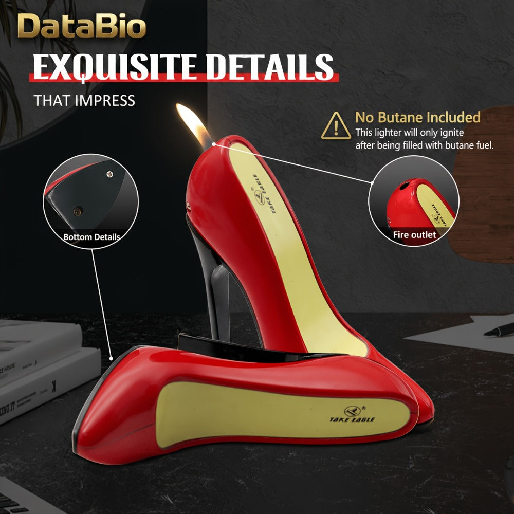 High Heel Shaped Lighter Refillable Butane ¨C Cute Novelty Windproof Flame Lighter for Women, Adjustable Flame, Metal Body, Perfect Gift for Girlfriend Birthday Valentine¡¯s Day Anniversary (No Butane)