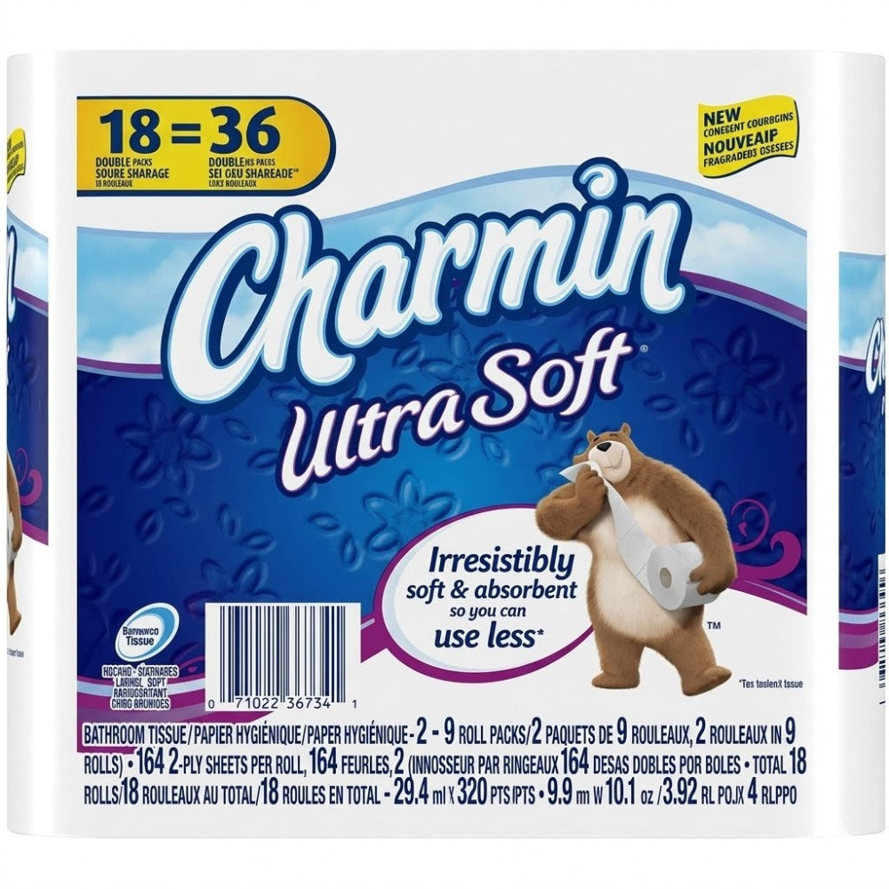 Charmin Ultra Soft Toilet Paper Mega Roll - 2-Ply 200 Sheets per Roll, Soft & Strong Bath Tissue, Available in Mega, Double, 16ct, 30ct, 328ct Bulk Pack Options for Home, Office & Commercial Use