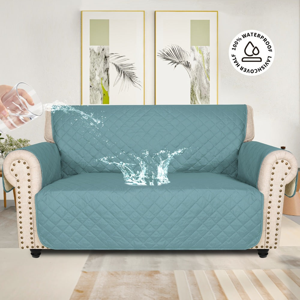 Sofa Slipcover 5-Layer Quilted Thick Sofa Cover Protector Elastic Strap Non-Slip Washable Pet Friendly Universal Fit 3 4 Seater Couch Cover for Living Room - 10 Colors