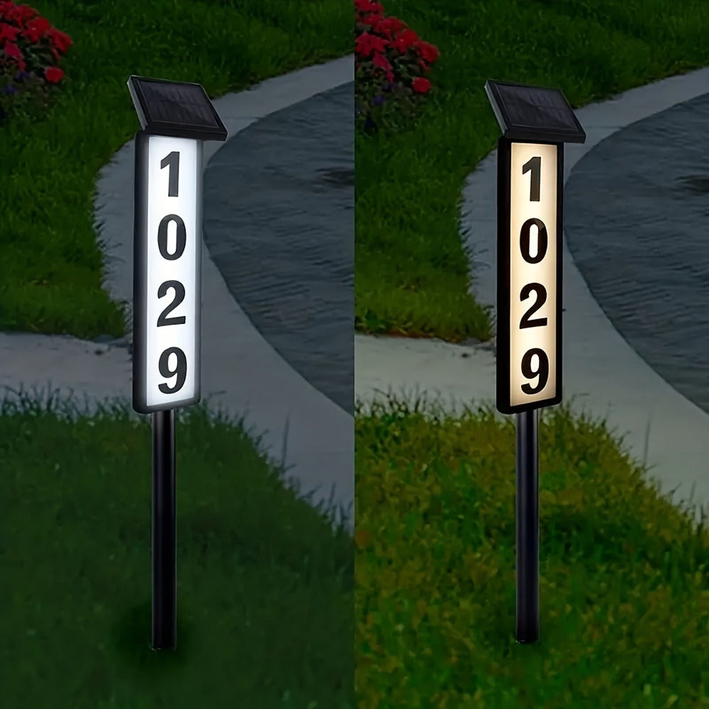 Solar House Number Light LED ¨C DIY Address Sign with 38 LEDs, Switchable Warm & Cool White, IP44 Weatherproof, 270¡ã Solar Panel, Auto On/Off for Home, Yard, Farm & Garden