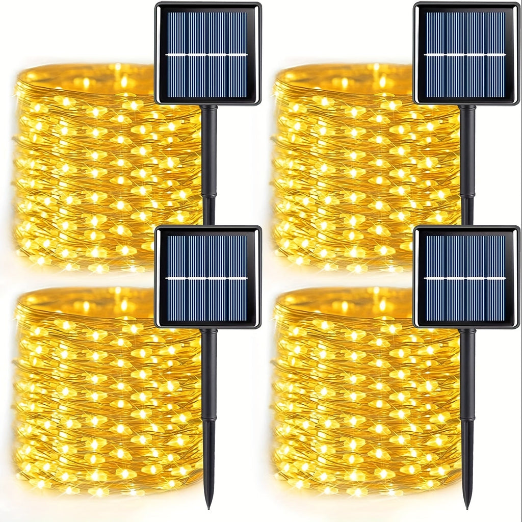 Solar Fairy String Lights Outdoor ¨C 110 LED Copper Wire Solar Twinkle Lights with 8 Modes & Touch Control for Christmas Tree, Garden, Patio, Wedding & Party ¨C 2, 4 or 8 Pack