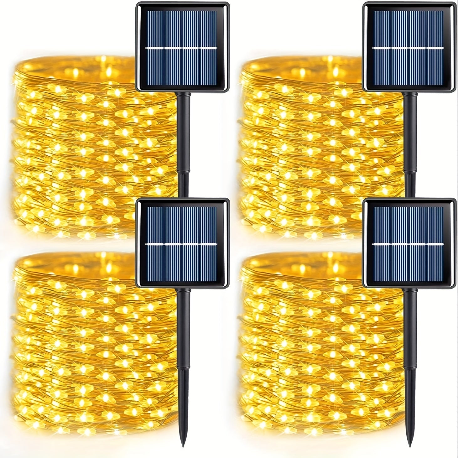 Solar Fairy String Lights Outdoor ¨C 110 LED Copper Wire Solar Twinkle Lights with 8 Modes & Touch Control for Christmas Tree, Garden, Patio, Wedding & Party ¨C 2, 4 or 8 Pack