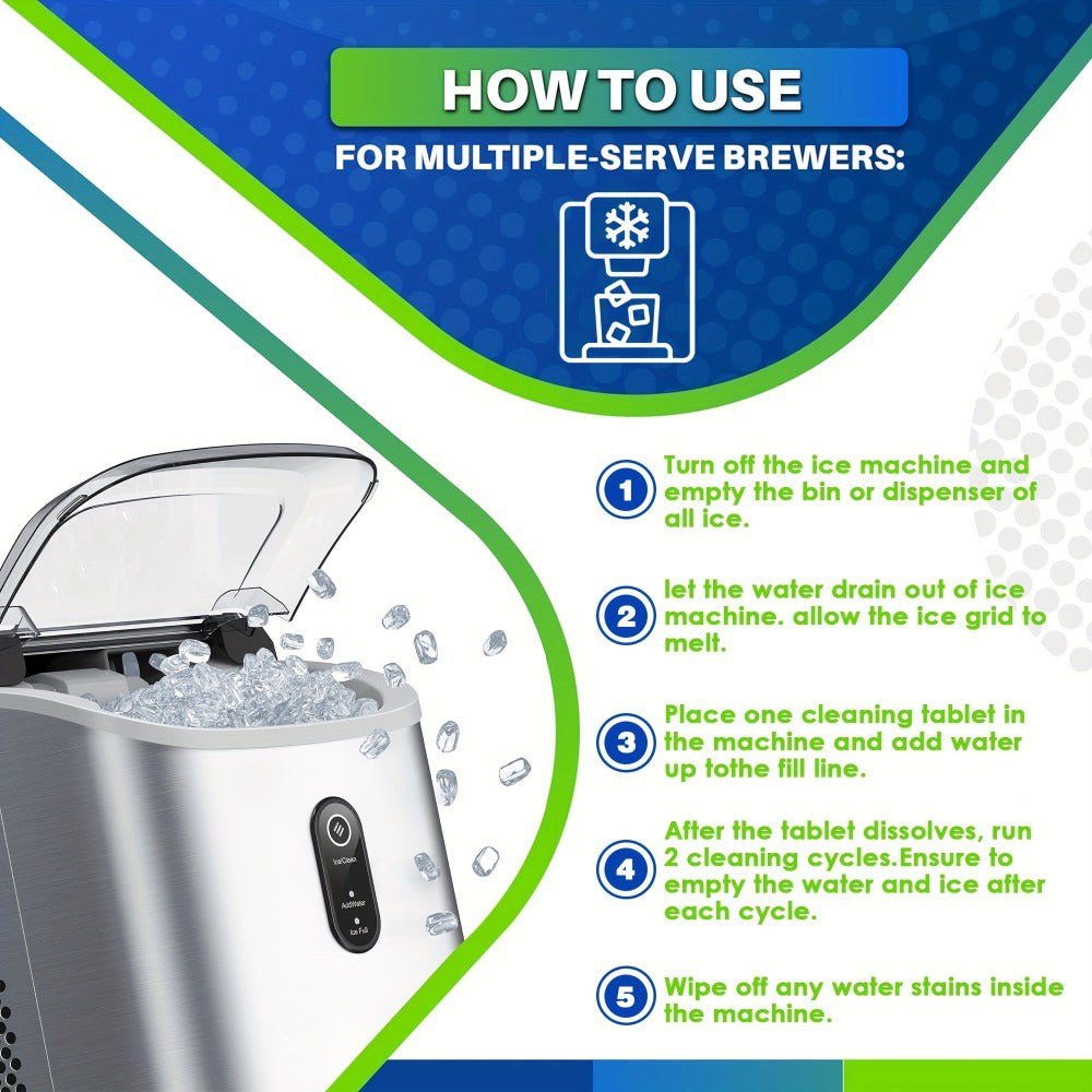 Ice Maker Cleaning Tablets Descaler 12/24/36 Pack, Food Grade Citric Acid Ice Machine Cleaner for Countertop Portable Commercial Ice Makers, Deep Clean Deodorize Remove Limescale
