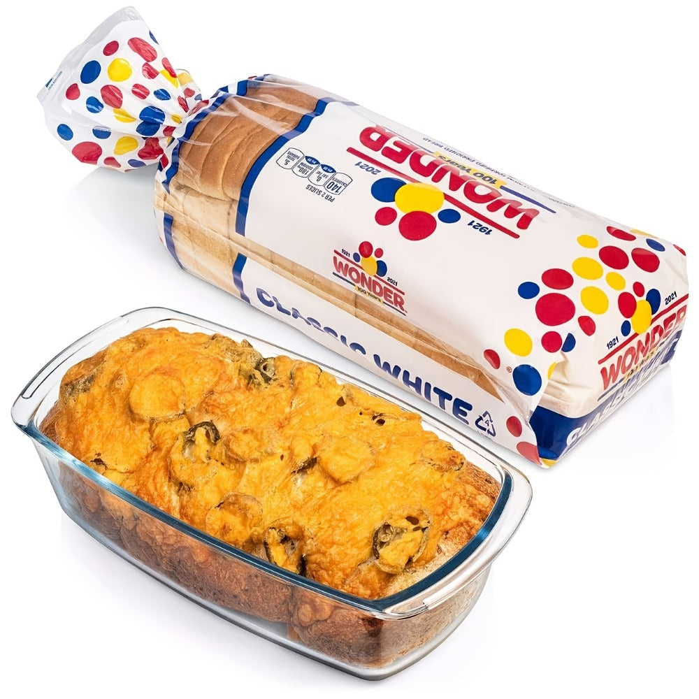 Glass Baking Dish with Lid, 1.9 Qt Rectangular Glass Loaf Pan with Handles, Oven & Microwave Safe Airtight Food Storage Container, Stackable Glass Bread Pan for Baking Bread Cakes, with Silicone Brush