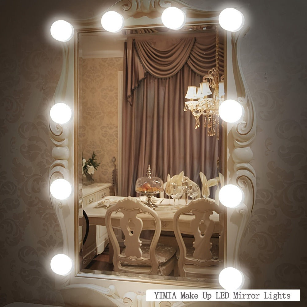 LED Vanity Mirror Light for Makeup ¨C USB Powered 8-Bulb Mirror Lamp with 3 Color Temperatures, Adjustable Brightness & Spacing, Removable Design, Gift for Women Wife