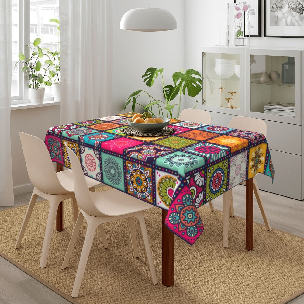 Mandala Bohemian Tablecloth Round & Rectangle Colorful Festival Party Table Cover Home Decor