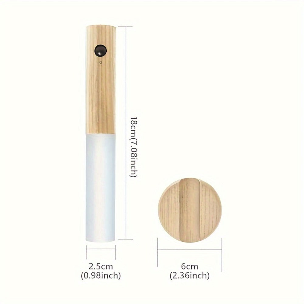 Motion Night Light Rechargeable LED ¨C IPX4 Waterproof Wood Grain & Walnut Under Cabinet Step Lamp for Staircase, Hallway, Wardrobe, Closet & Indoor Walls (2 or 4 Pack)