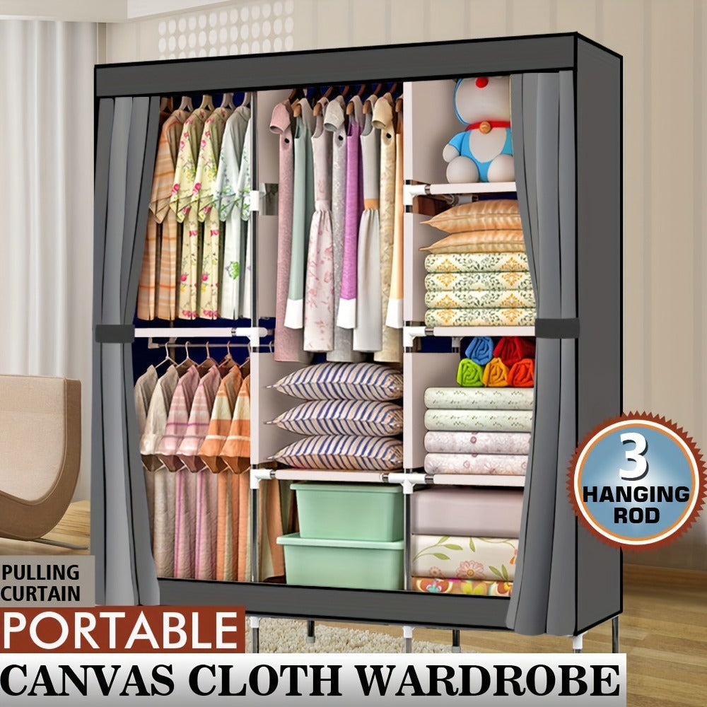 Portable Closet Wardrobe Organizer 71¡± Clothes Rack with Shelves, Freestanding Bedroom Storage Closet System