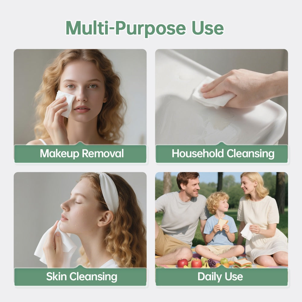 Disposable Face Towels Jumbo Ultra-Soft Extra Thick ¨C Highly Absorbent Dry Wet Dual-Use Facial Wipes for Makeup Removal, Facial Cleansing, Spa & Travel, All Skin Types, 50 / 100 / 150 Sheets per Pack