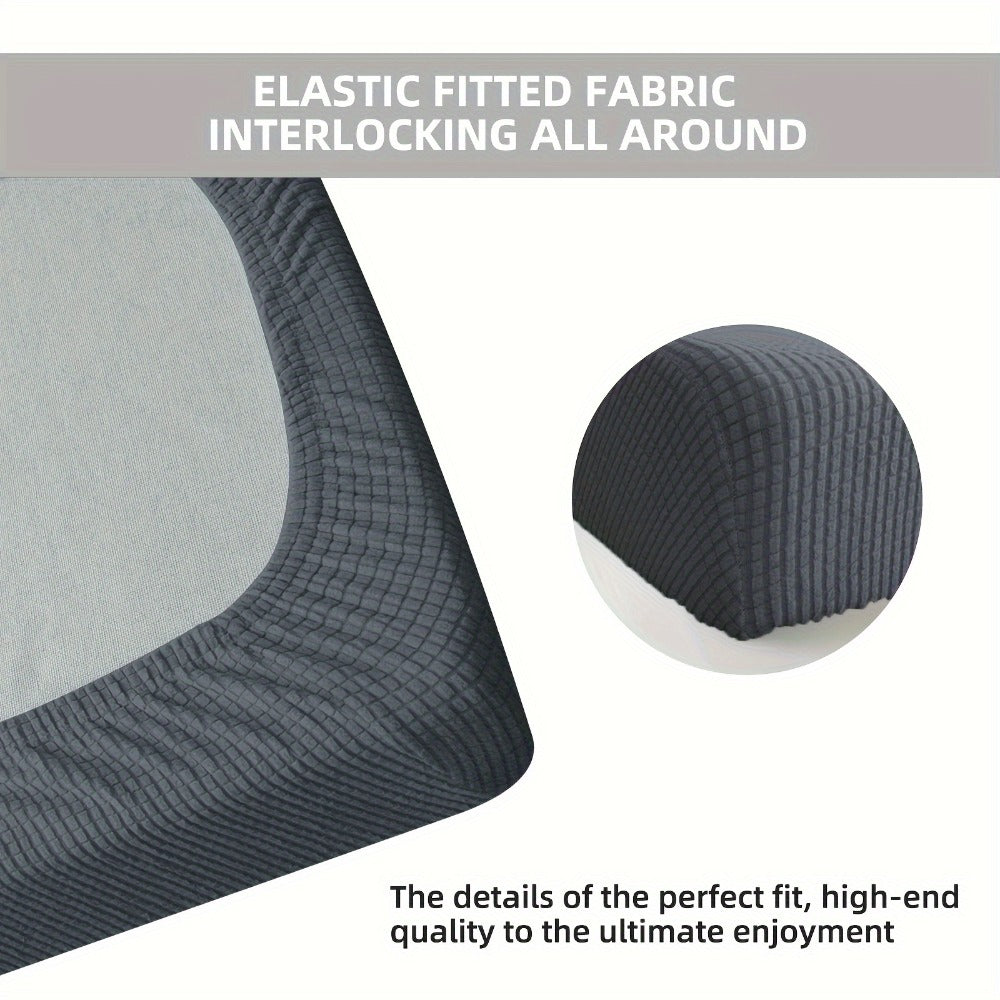 RV Dinette Cushion Covers 4 Pack Stretch Jacquard Sofa Seat Backrest Slipcovers Machine Washable Anti-Pet Hair for RV Camper Van Car Bench Travel Furniture Protection