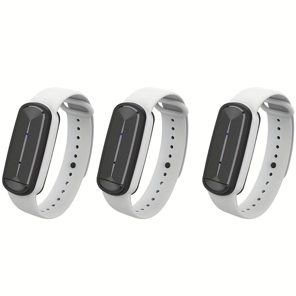 Ultrasonic Mosquito Repellent Bracelet 3-Pack ¨C USB Rechargeable Intelligent Bug Repellent Wristband for Camping, Outdoor, Hiking & Travel, Waterproof Mosquito Control Bracelet for Adults & Kids
