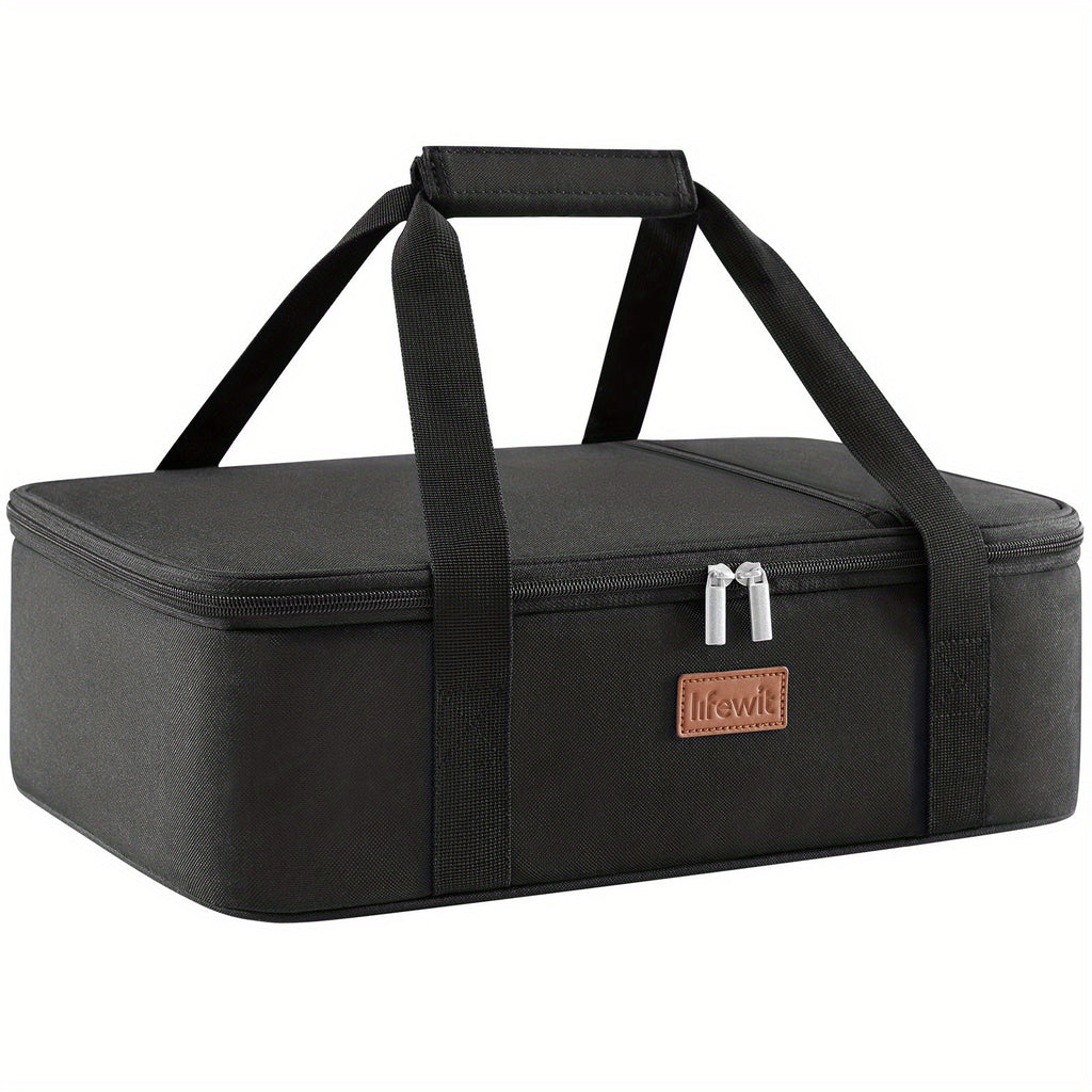 Insulated Casserole Carrier for Hot or Cold Food - Casserole Dish Carrying Case with Leak Proof Aluminum Foil Lining Fits 9x13 Baking Dish, Portable Food Warmer Bag for Potluck Picnic Cookout and Party, Single or Double Decker in 5 Colors