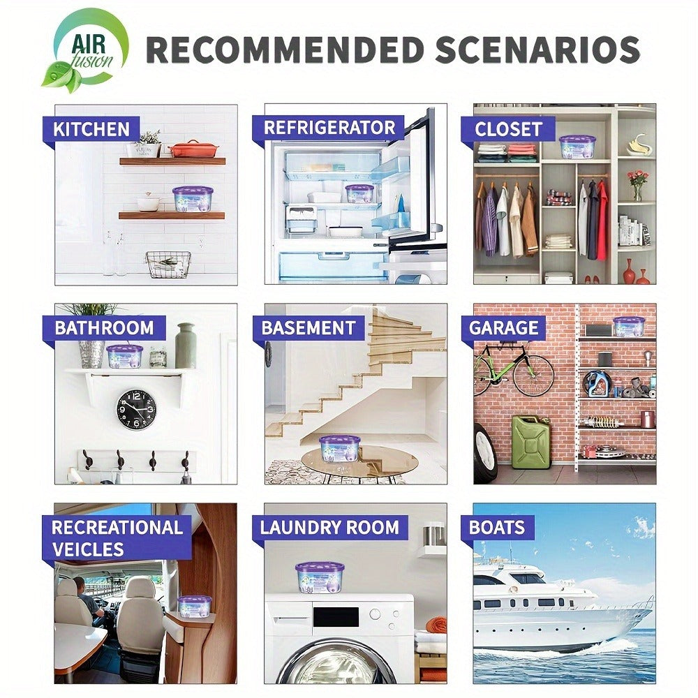 Portable Dehumidifier Boxes 6-Pack | Moisture Absorber & Odor Eliminator for Closets, Bathrooms, RVs, Boats & Bedrooms
