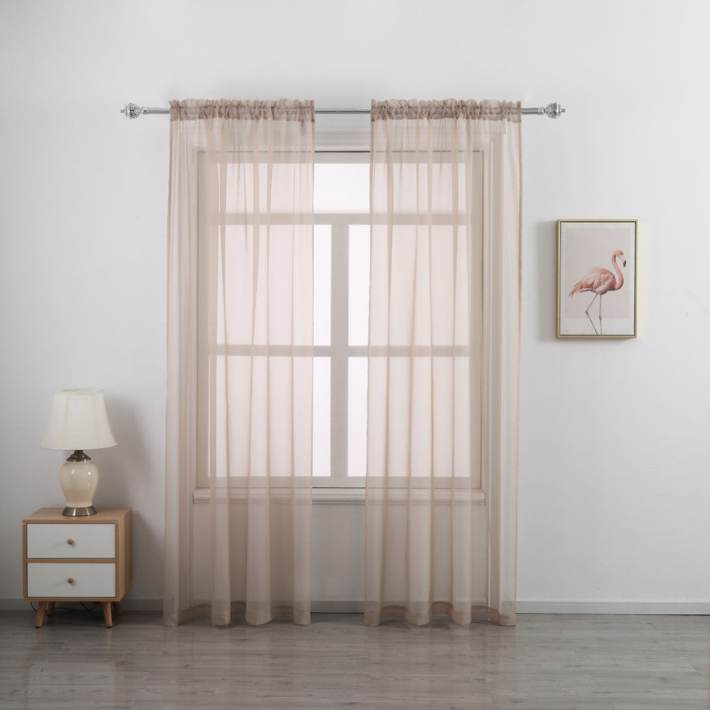Sheer Curtains 2 Panels Rod Pocket ¨C Light Filtering Privacy Window Drapes for Living Room Bedroom Modern Home Decor