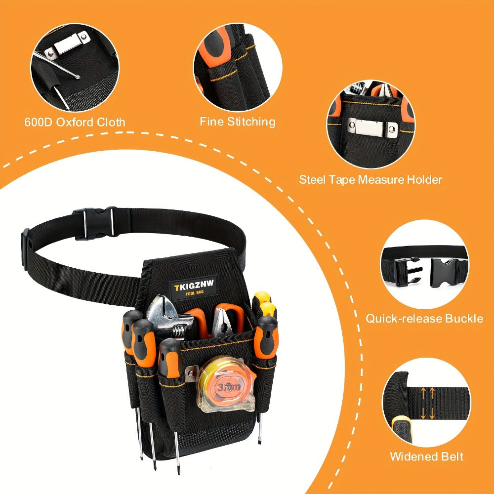 Tool Bag Heavy Duty 7-Pocket PVC Organizer for Mechanics & Electricians ¨C Multi-Pocket Hand Tool Storage Bag, Portable Jobsite Toolbag for Plumbers, Contractors & DIY
