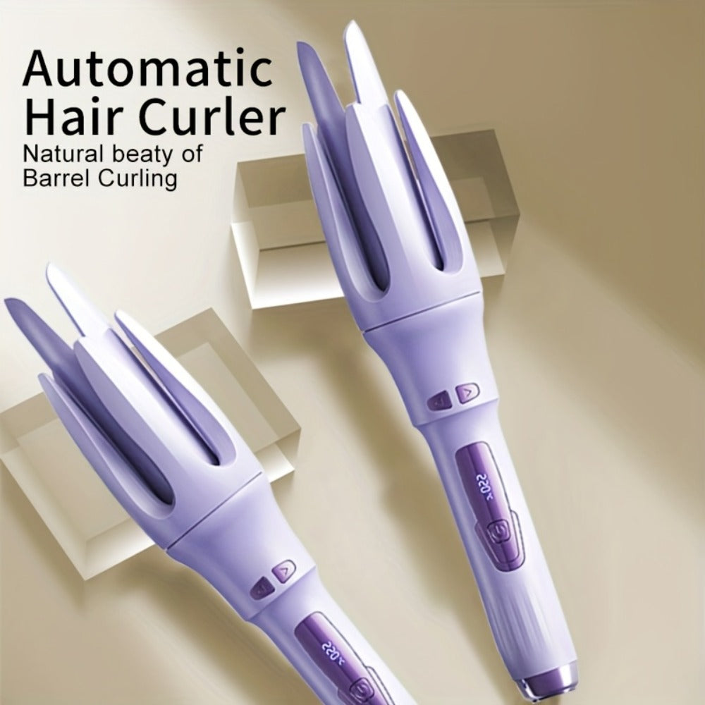 Automatic Hair Curler - One Button Electric Rotary Curling Iron with LED Display, 9-Speed Intelligent Temperature Control, Anti-Winding Anti-Scald Design, Portable for Travel & Home, Gift for Women