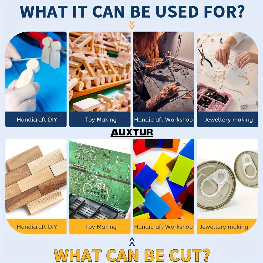 Mini Table Saw Multifunctional Desktop Cutting Machine ¨C 100W Motor, 7-Speed Adjustable, 0¨C90¡ã Angle Cut, 4 Saw Blades Included, Portable DIY Table Saw for Wood, Metal, Plastic, PCB, Acrylic ¨C with Extra Accessories Option