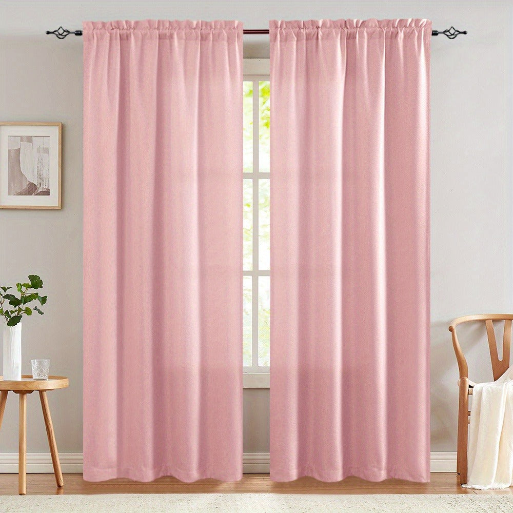 Blackout Curtains 80% Light Blocking ¨C 2 Panels Thermal Insulated Linen Textured Rod Pocket Window Drapes for Bedroom, Living Room & Kitchen Privacy